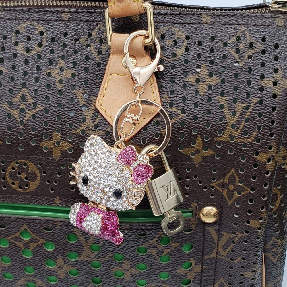 Louis Vuitton Gold Lock 🔒 Authentic LV Key + Unbranded Hello Kitty Bag Charm